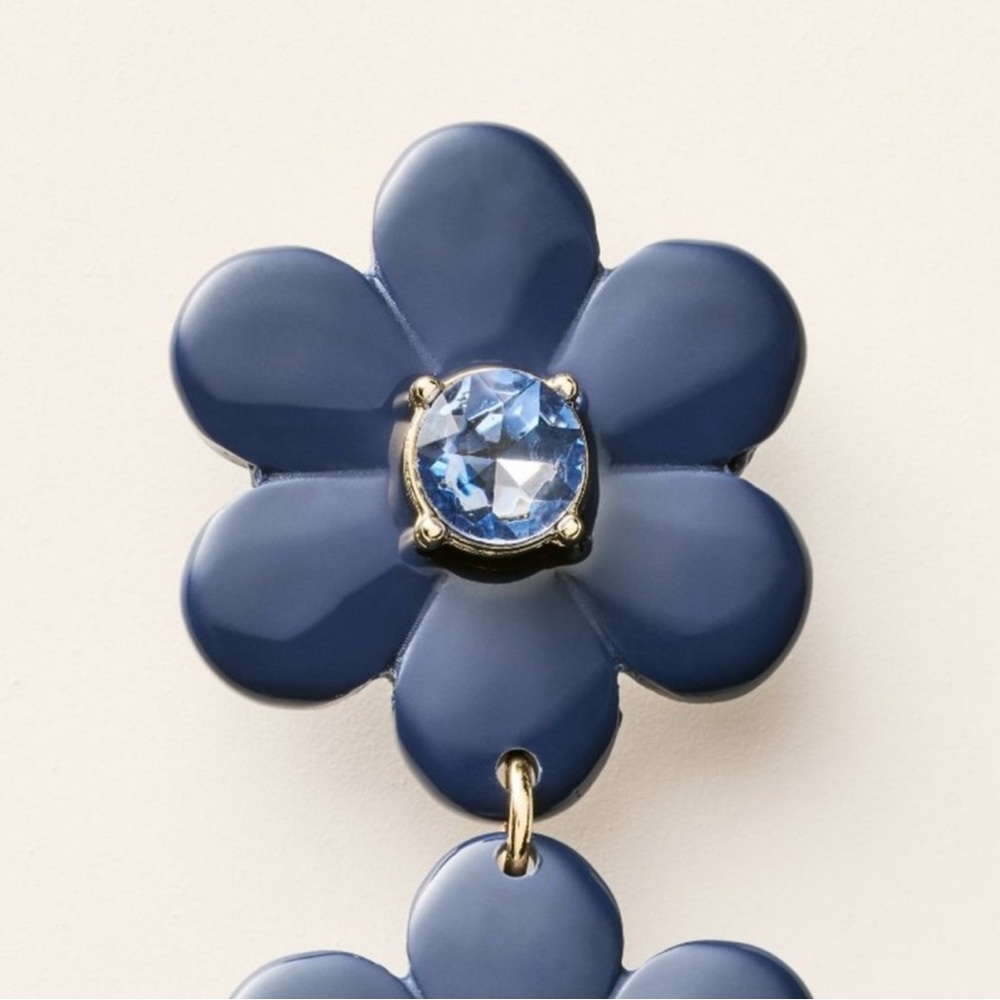♠️💙 kate spade X Target Floral Linear Earrings Blue * Limited Edition * - Picture 6 of 7